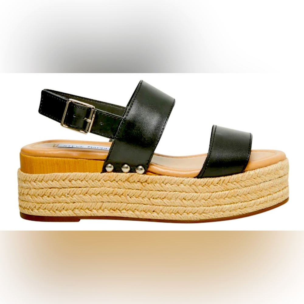 Steve Madden Fifer Wedge Sandals Black voted top most comfortable sandals, 10